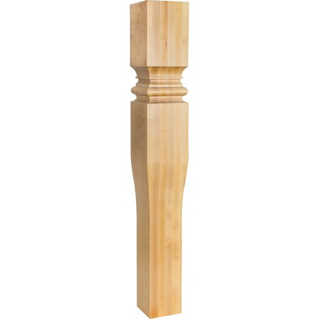 Hardware Resources 5" Wx5"Dx35-1/2"H Hard Maple Tapered Art Nouveau Post P68-5-HMP